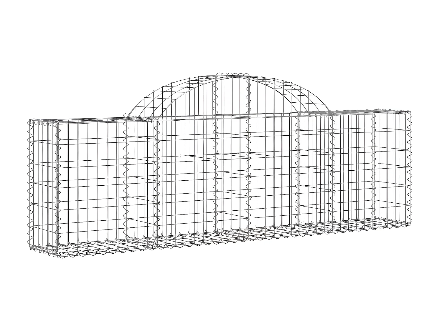 Cestos gabião arqueados 40peças 200x30x60/80 cm ferro galvanizado