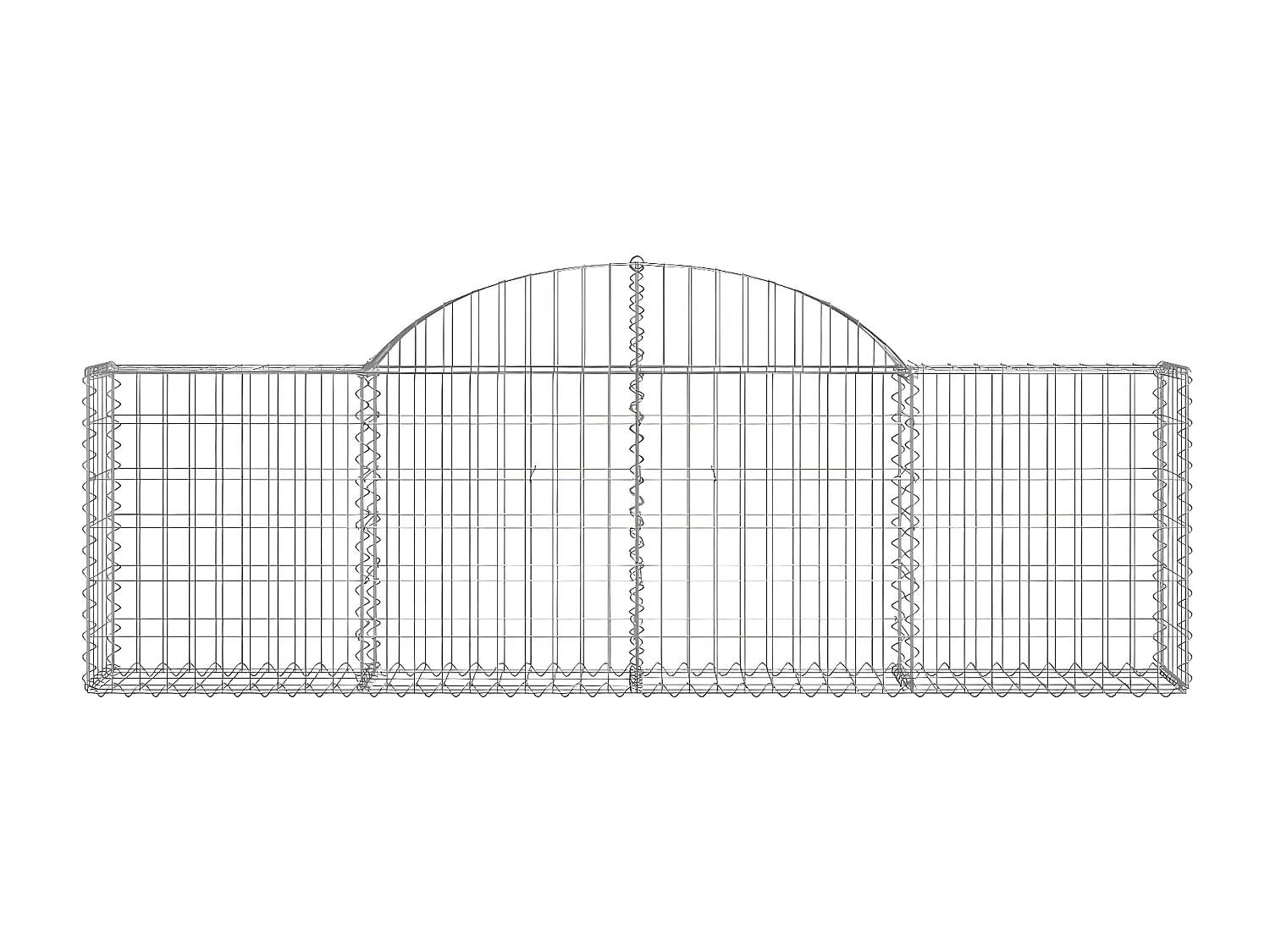 Cestos gabião arqueados 40peças 200x30x60/80 cm ferro galvanizado