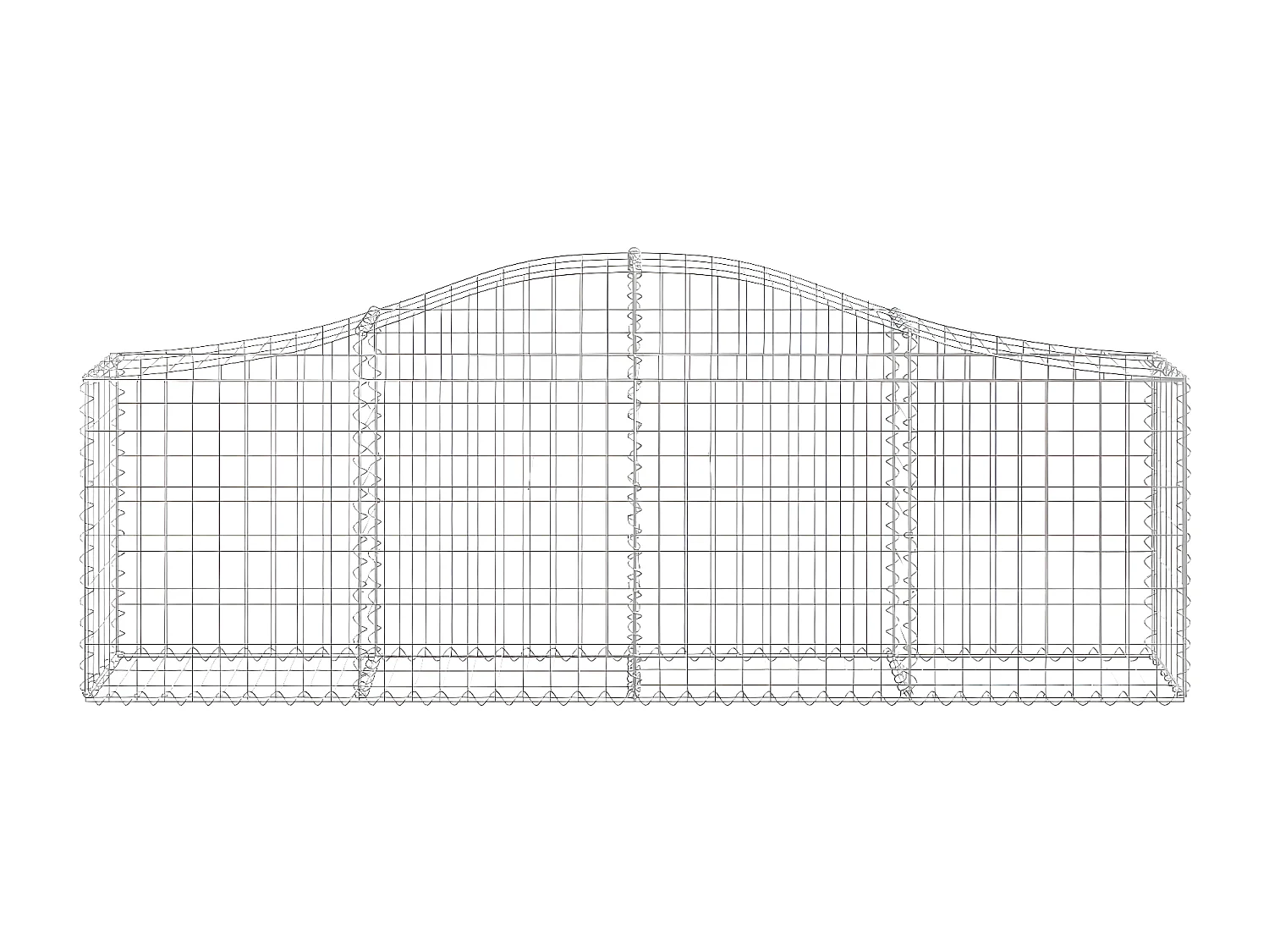 Paniers à gabions arqués 25 pièces 200x30x60/80 cm Fer galvanisé