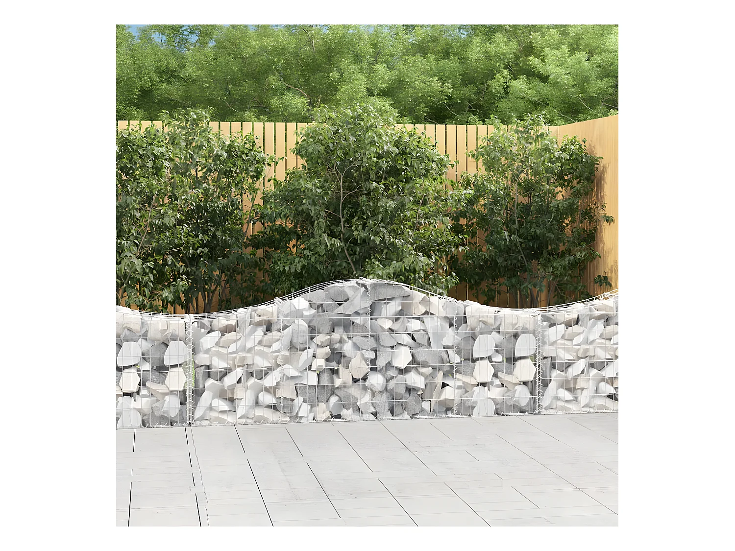 Cestas de gaviones 25 unidades forma de arco hierro 200x30x60/80 cm