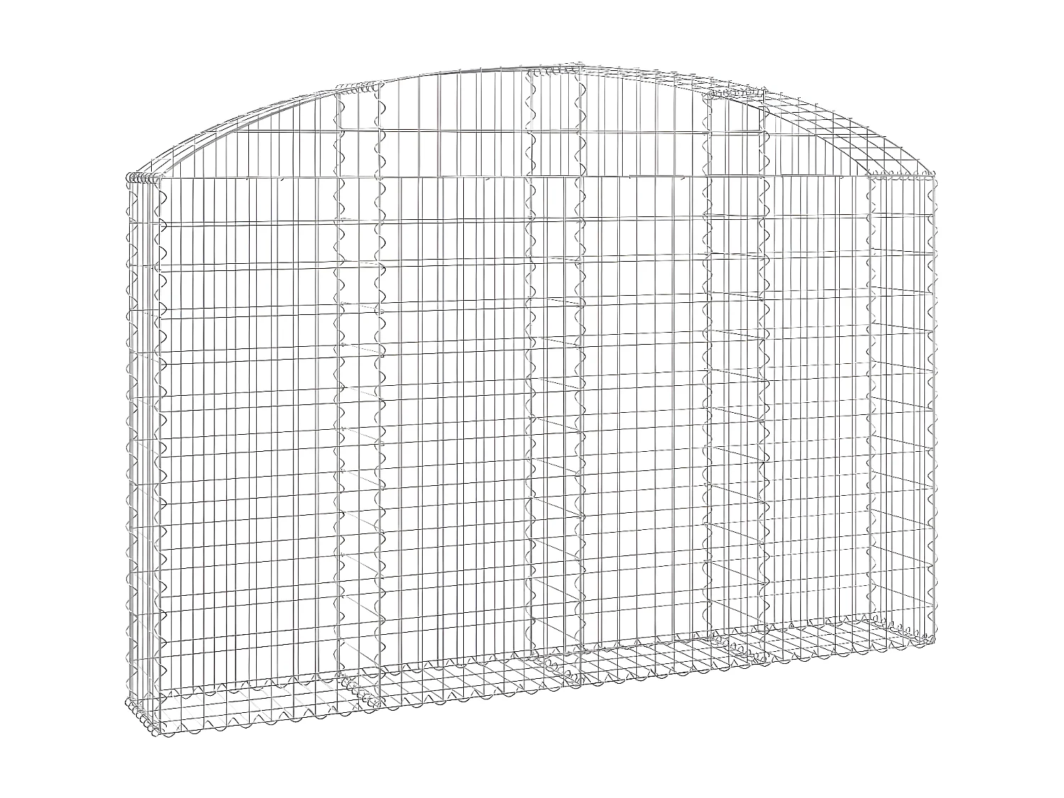 Panier de gabions arqué 200x30x120/140 cm Fer galvanisé