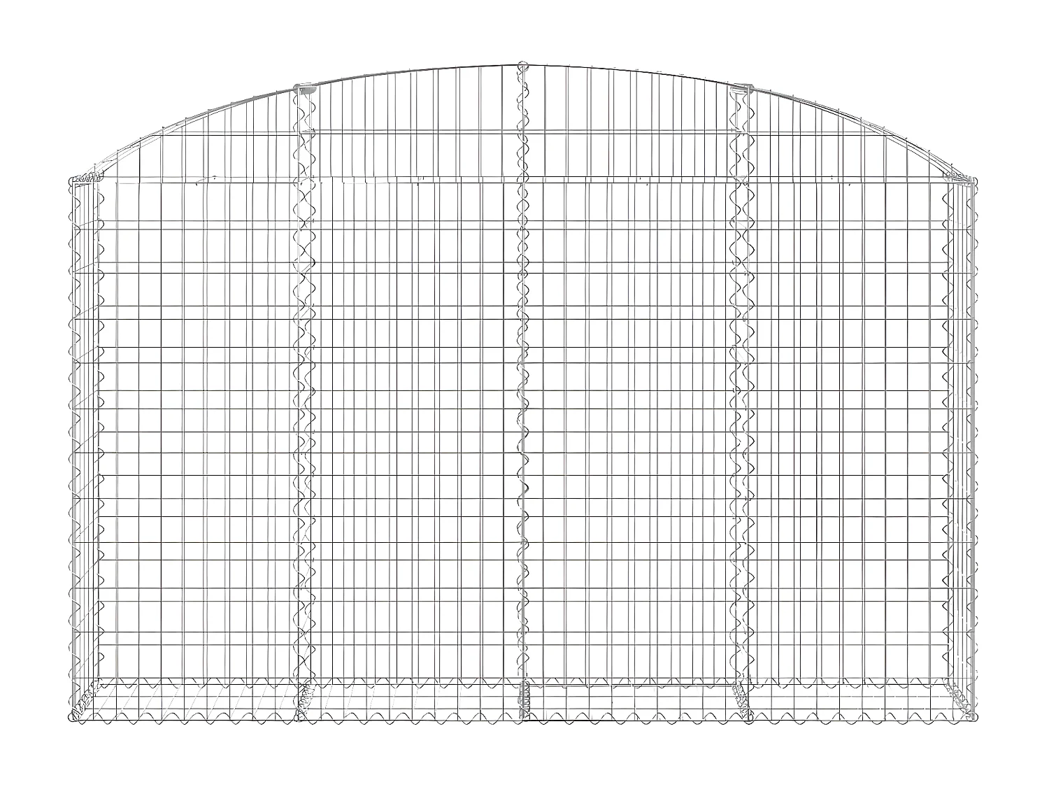 Panier de gabions arqué 200x30x120/140 cm Fer galvanisé