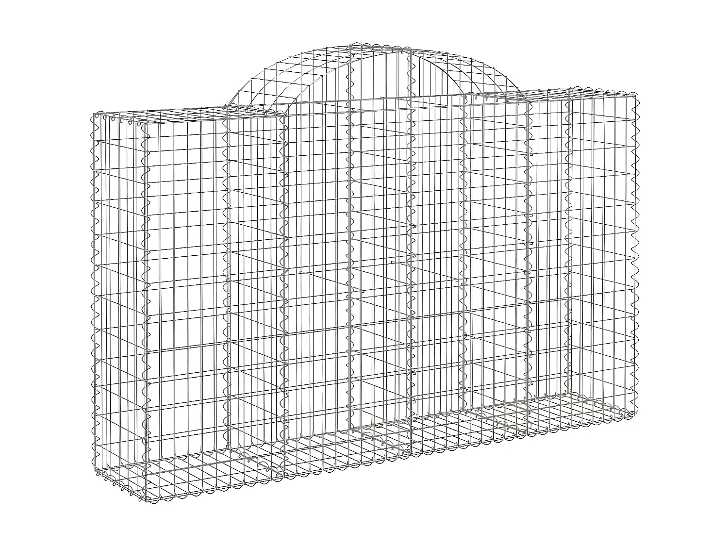 Panier de gabions arqué 200x50x120/140 cm Fer galvanisé