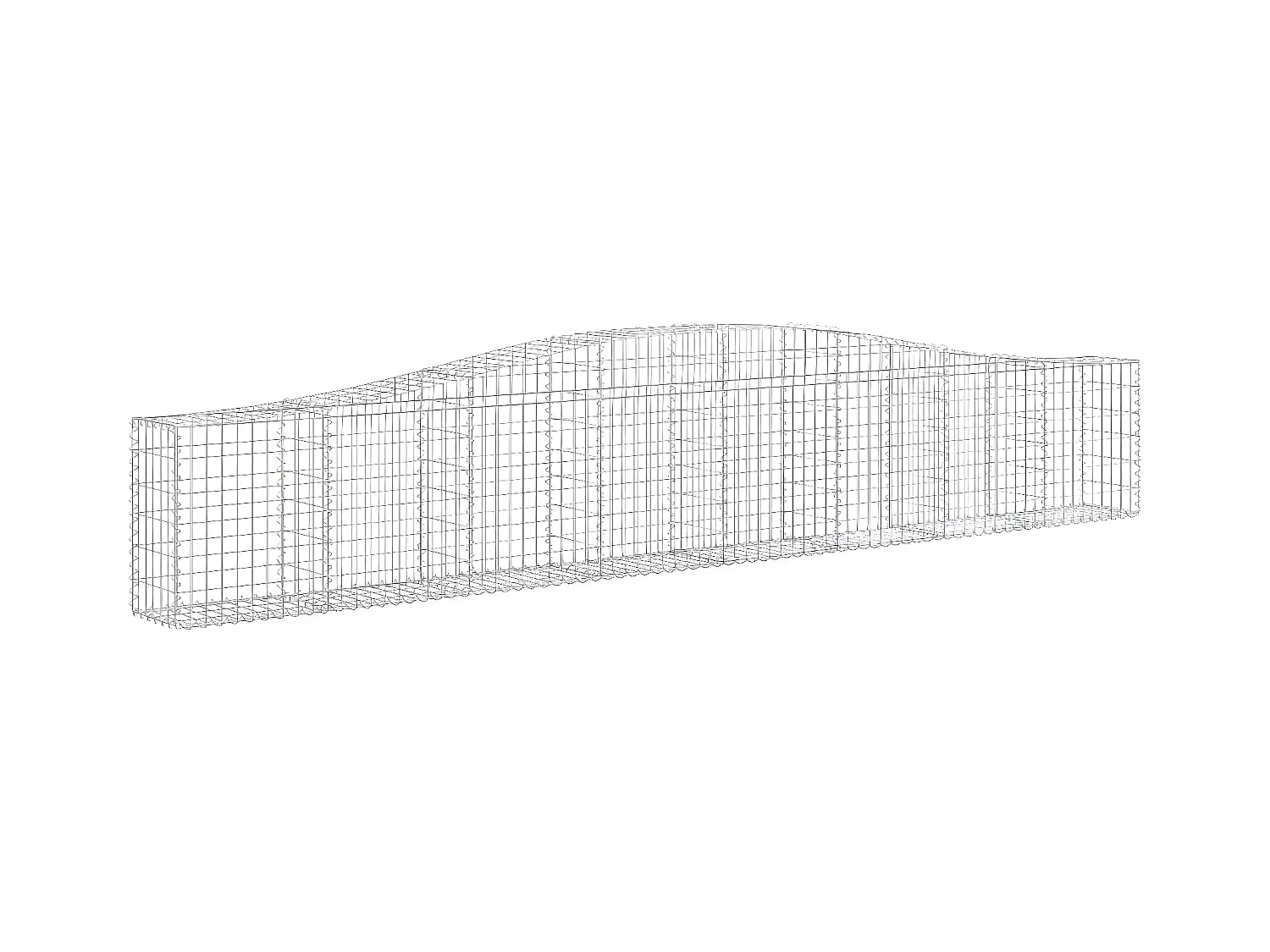 Cestas de gaviones 2 unidades forma de arco hierro 400x30x60/80 cm