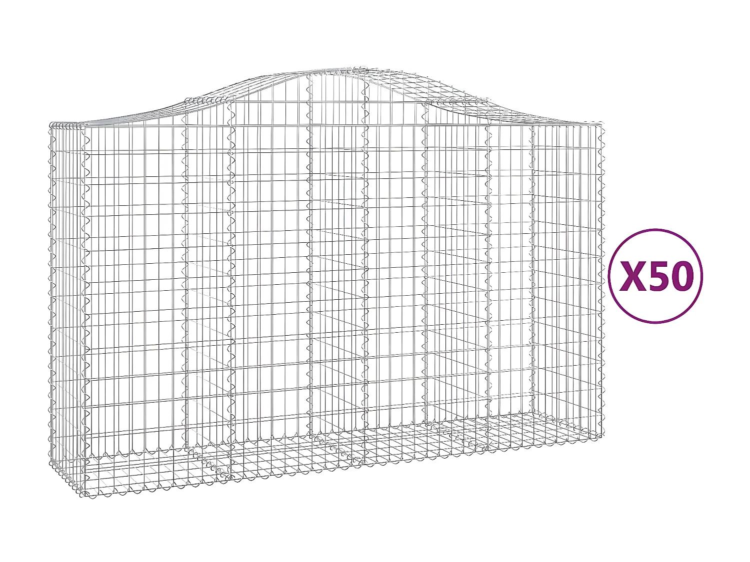 Schanskorven 50 st gewelfd 200x50x120/140 cm ijzer