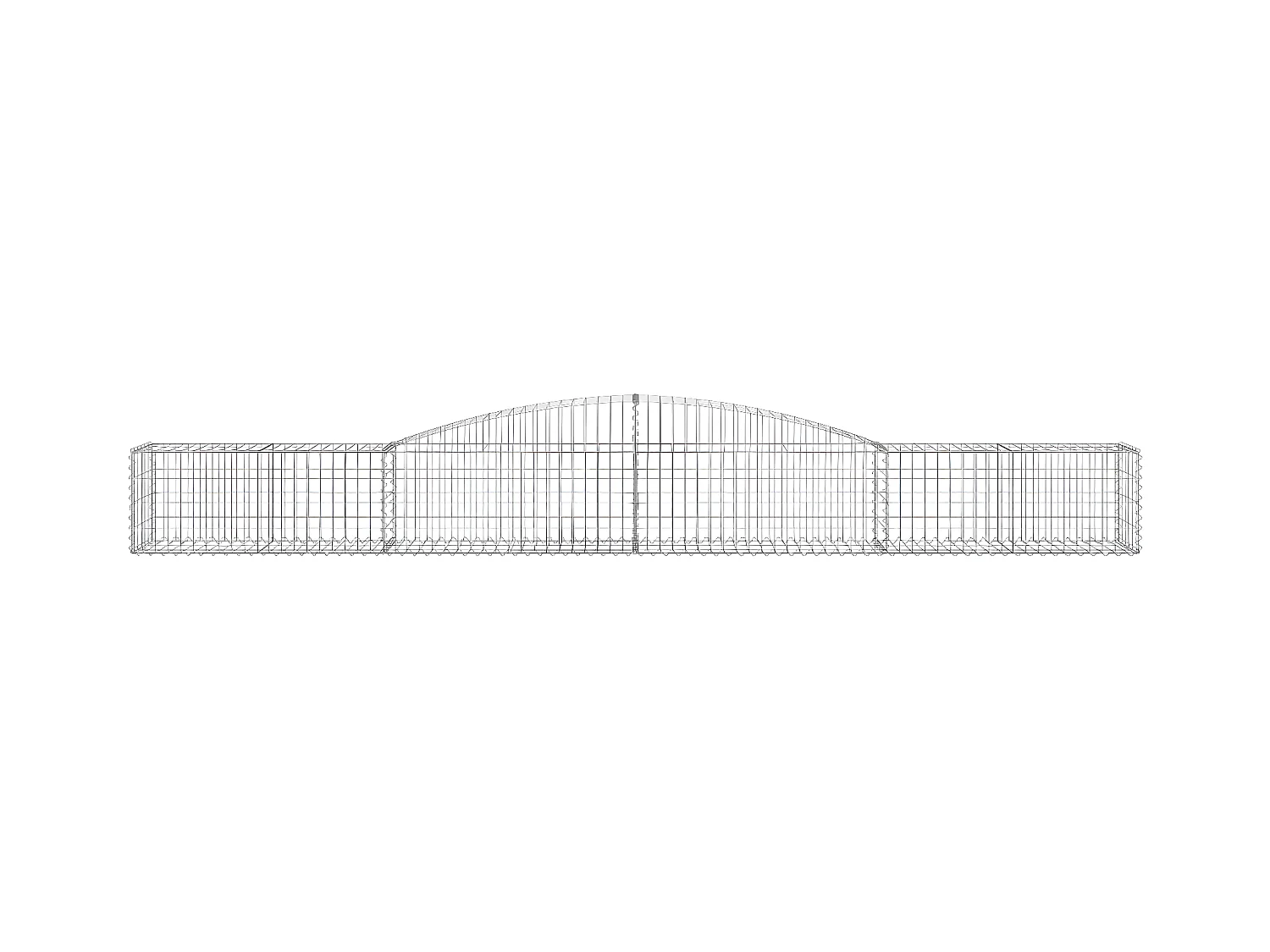 Cestos gabião arqueados 20 peças 400x50x40/60cm ferro galvanizado