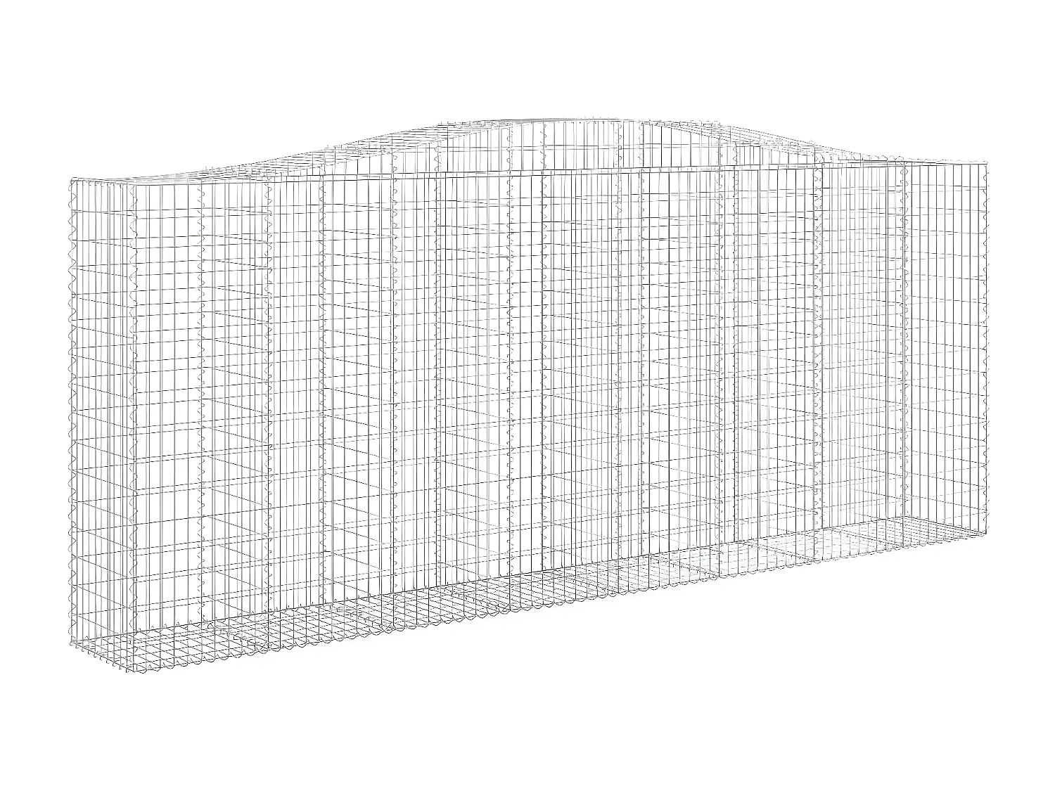 Paniers à gabions arqués 15 pièces 400x50x160/180 cm fer galvanisé