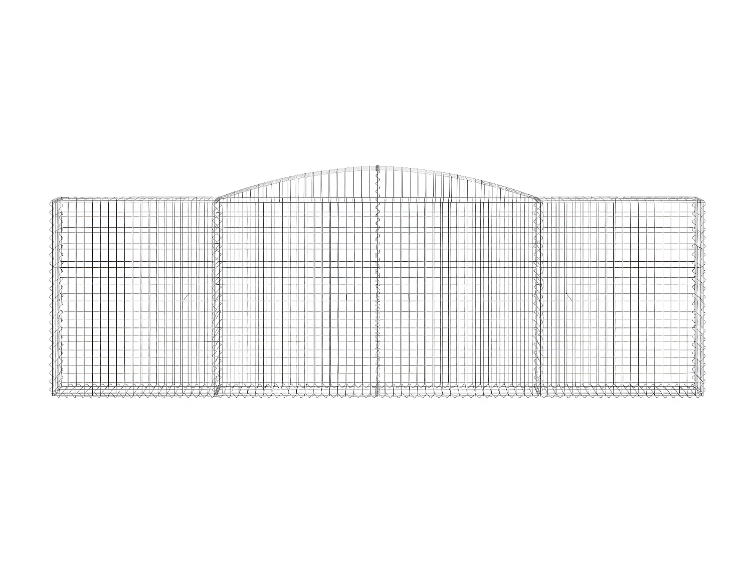 Paniers à gabions arqués 15 pièces 400x30x120/140 cm Fer galvanisé