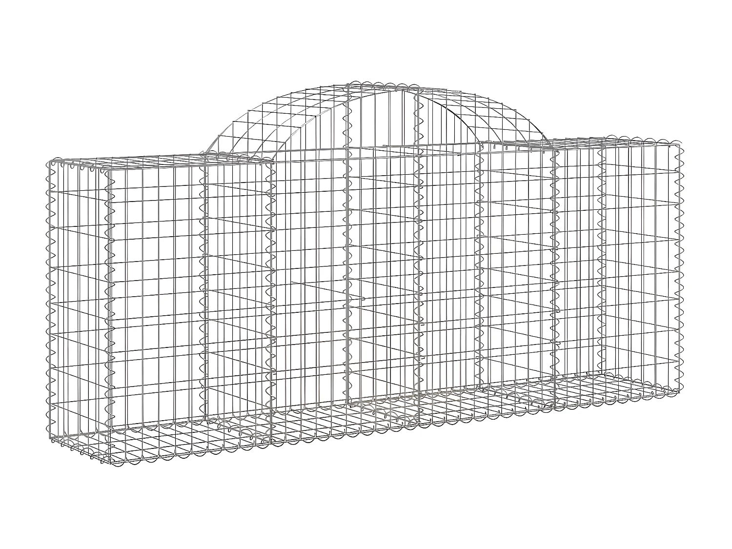 Paniers à gabions arqués 10 pièces 200x50x80/100 cm Fer galvanisé