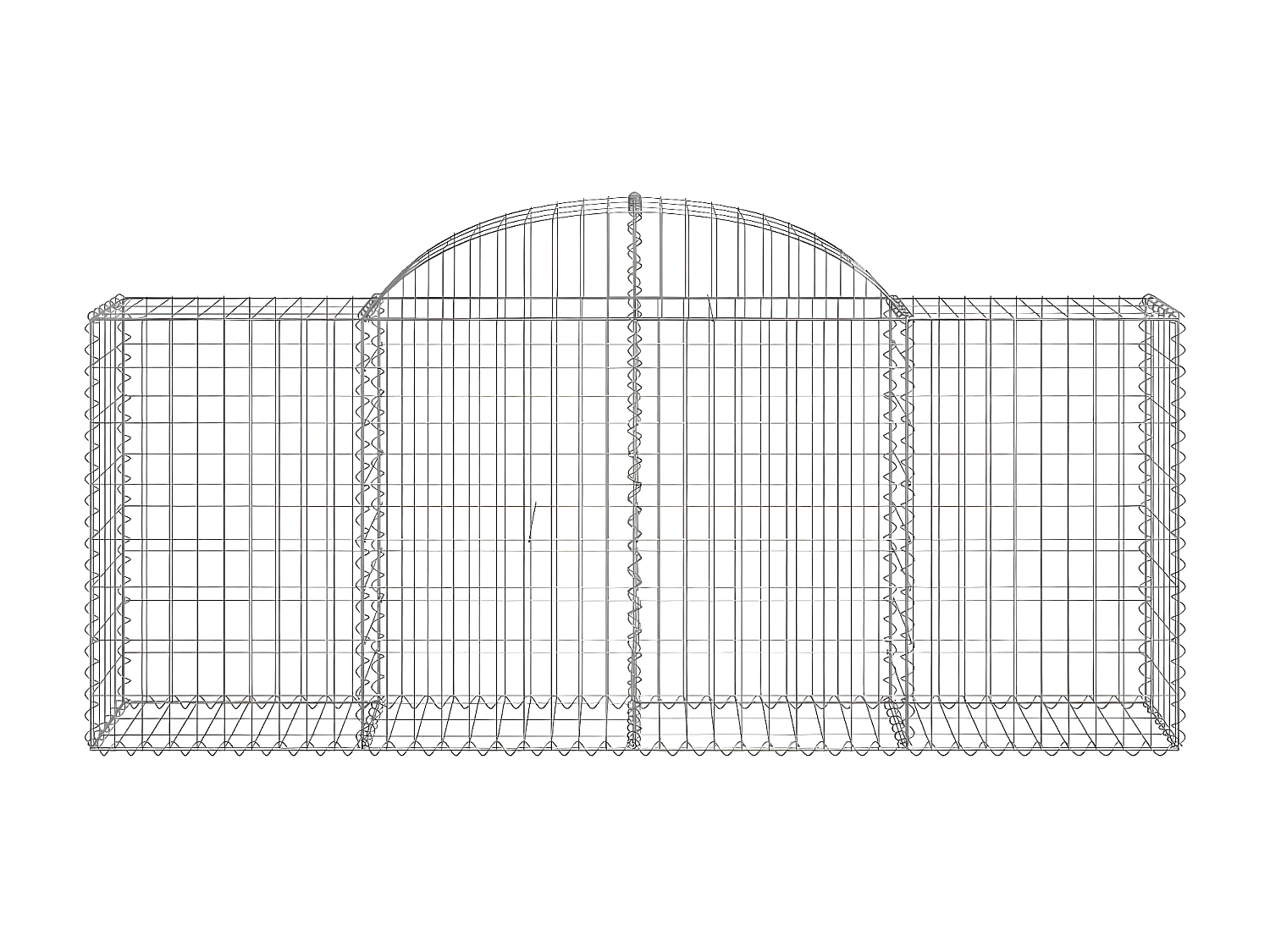 Paniers à gabions arqués 10 pièces 200x50x80/100 cm Fer galvanisé