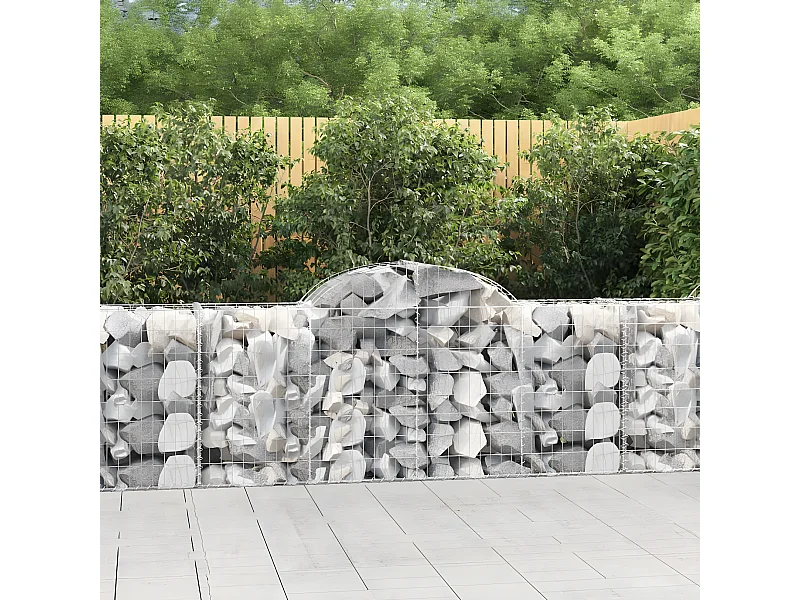 Paniers à gabions arqués 10 pièces 200x50x80/100 cm Fer galvanisé