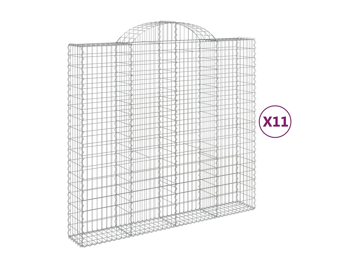 Paniers à gabions arqués 11 pièces 200x50x180/200 cm Fer galvanisé