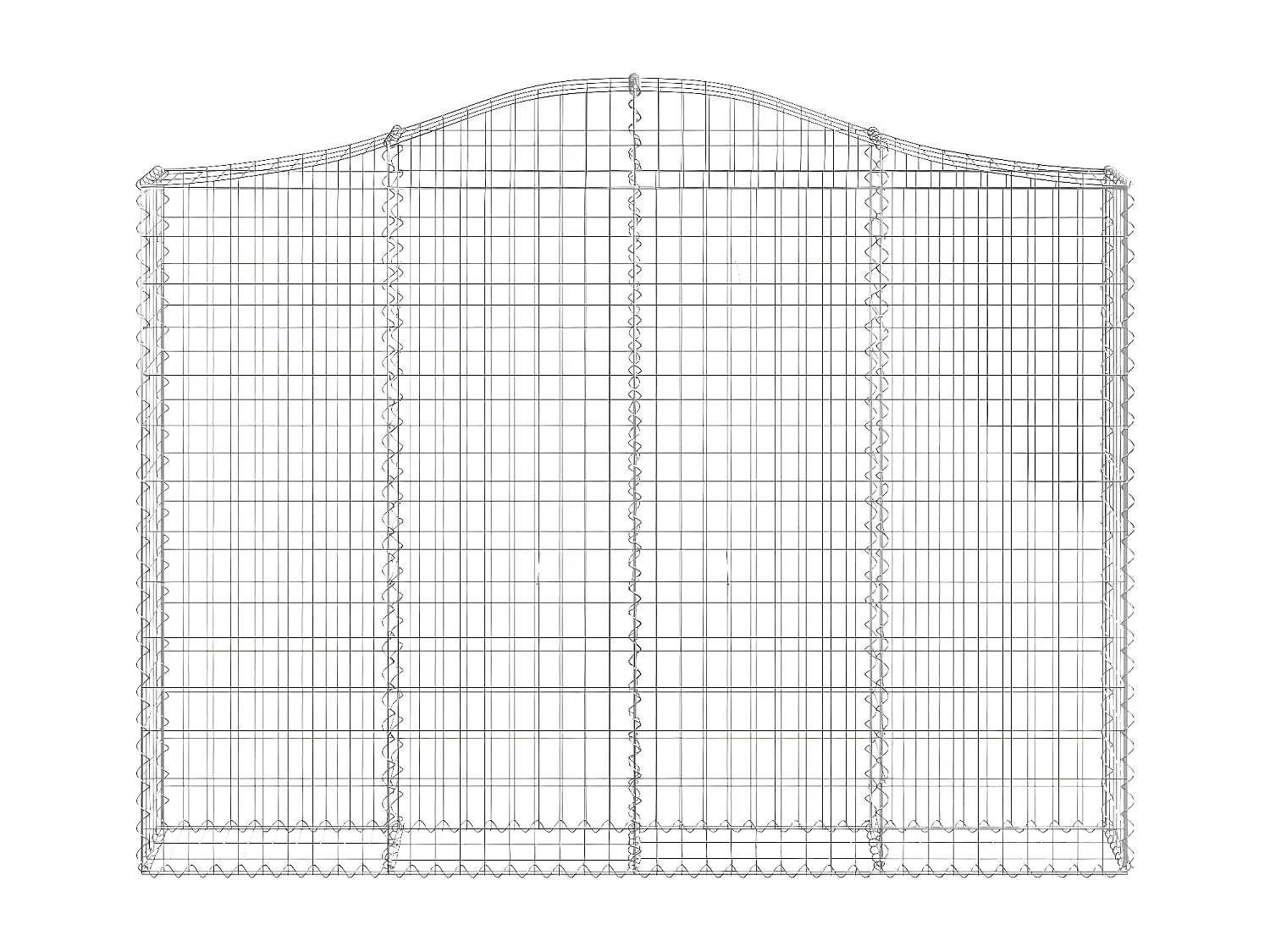 Paniers à gabions arqués 5 pièces 200x30x140/160 cm Fer galvanisé