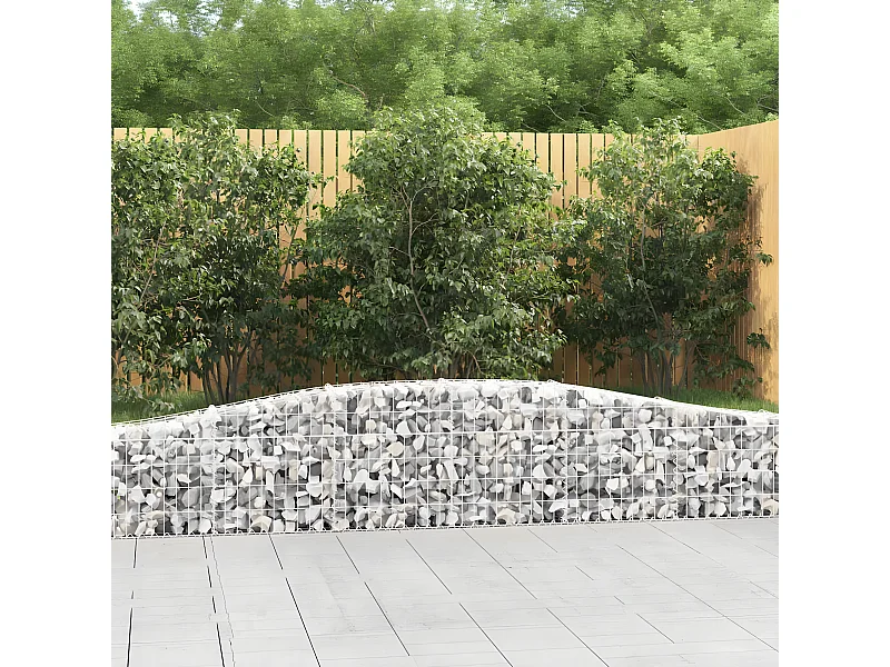Paniers à gabions arqués 25 pièces 400x30x40/60 cm Fer galvanisé
