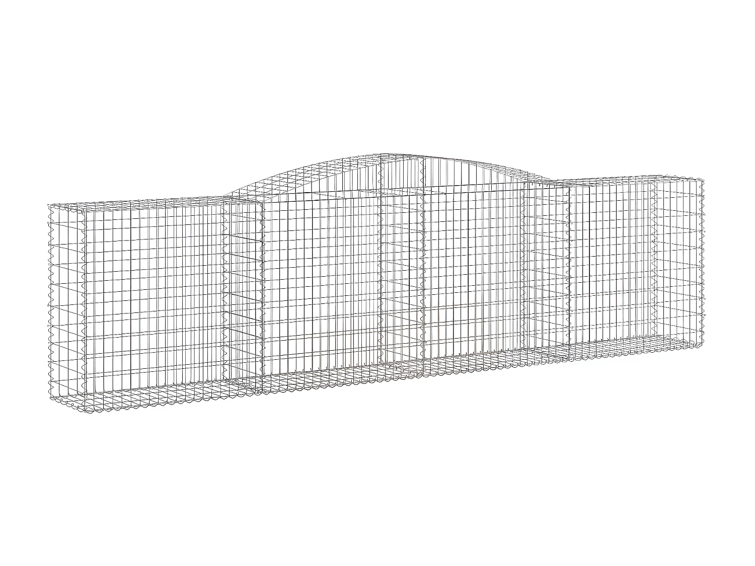 Paniers à gabions arqués 25 pièces 400x50x100/120 cm Fer galvanisé