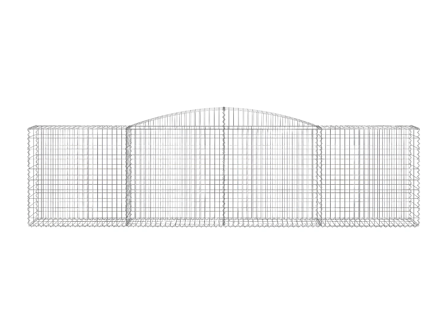 Paniers à gabions arqués 25 pièces 400x50x100/120 cm Fer galvanisé