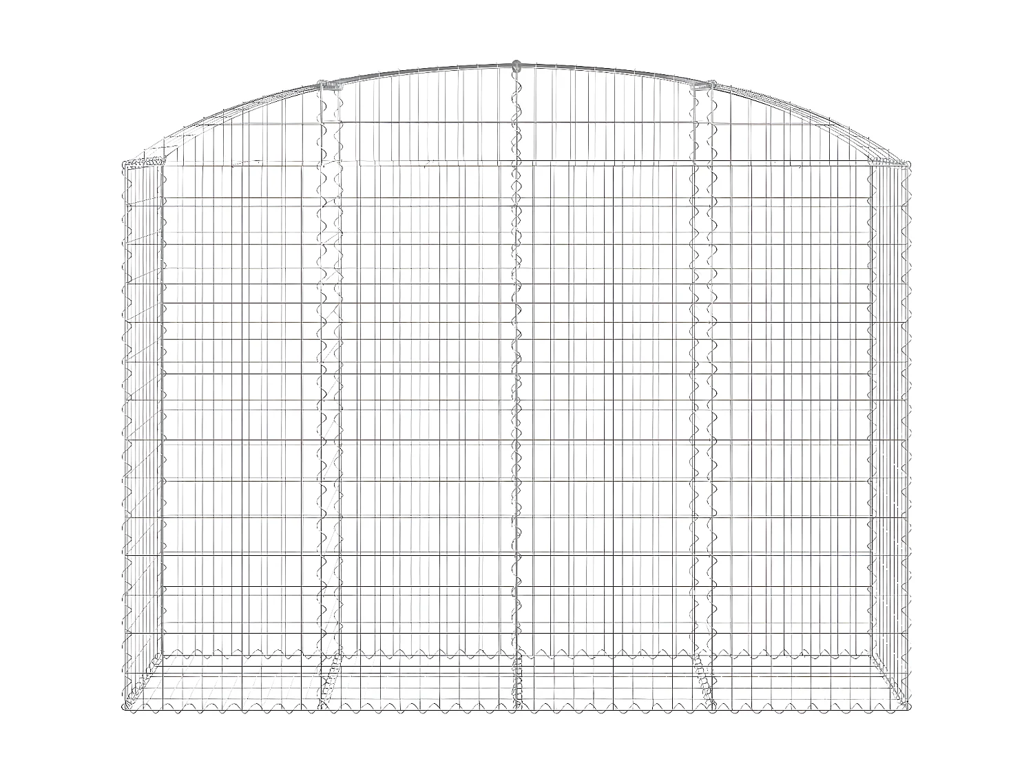 Cesta gaviones forma arco hierro galvanizado 200x50x140/160 cm