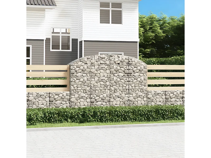 Panier de gabions arqué 200x50x140/160 cm Fer galvanisé