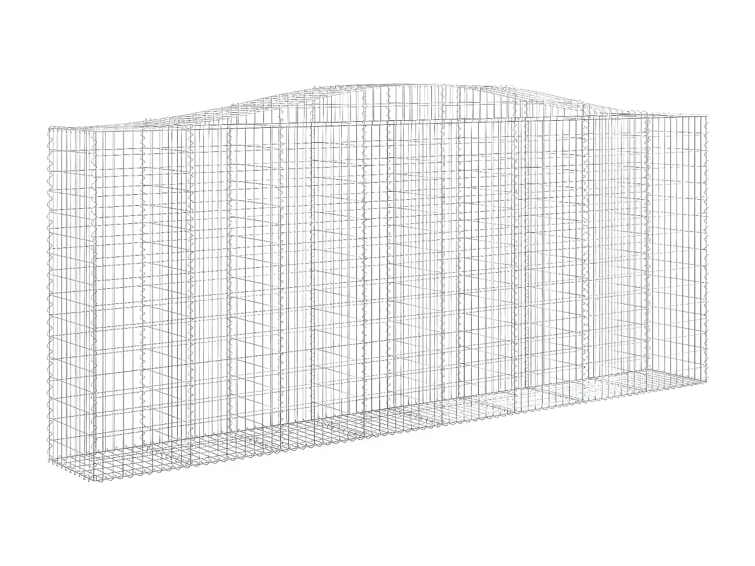 Paniers à gabions arqués 7 pièces 400x50x160/180 cm fer galvanisé