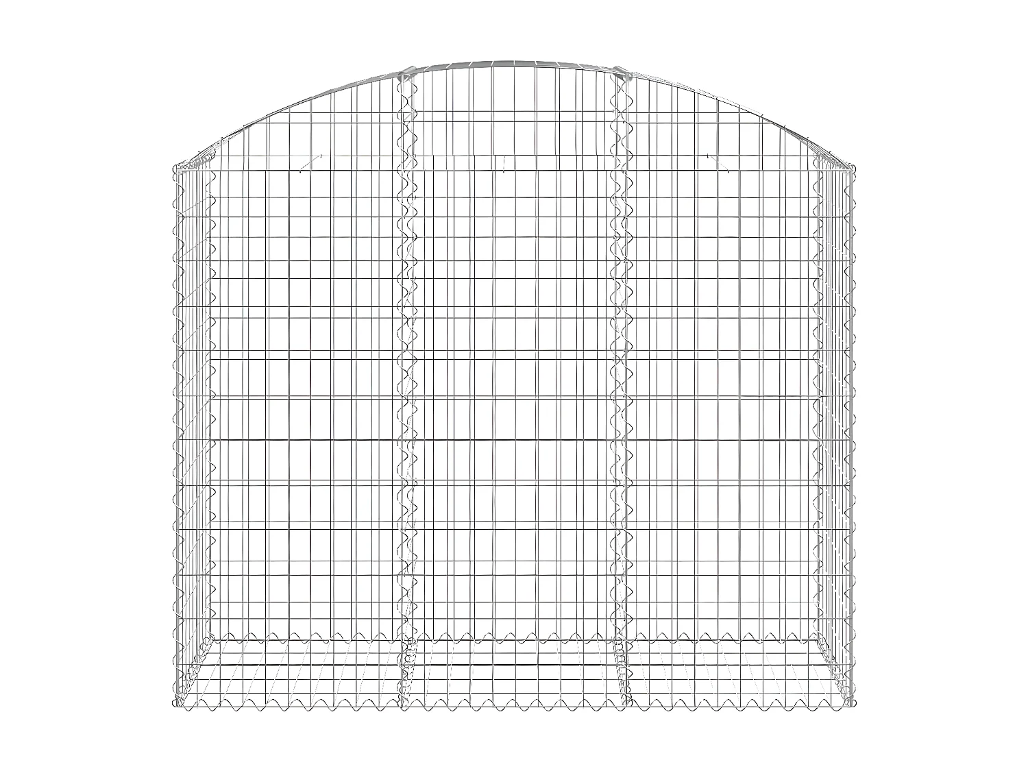 Panier de gabions arqué 150x50x120/140 cm Fer galvanisé