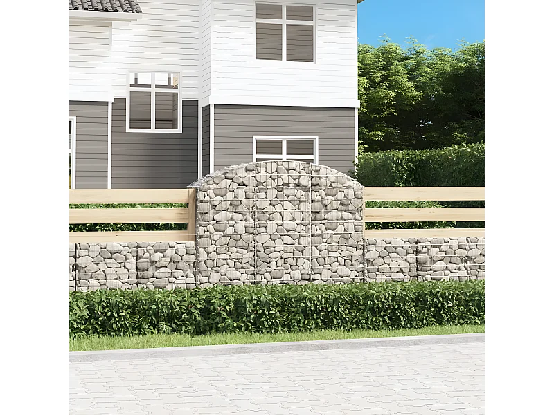 Panier de gabions arqué 150x50x120/140 cm Fer galvanisé