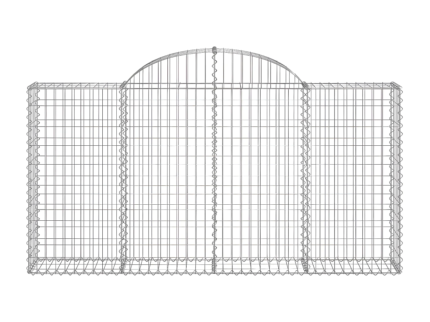 Paniers à gabions arqués 30 pièces 200x30x100/120 cm Fer galvanisé