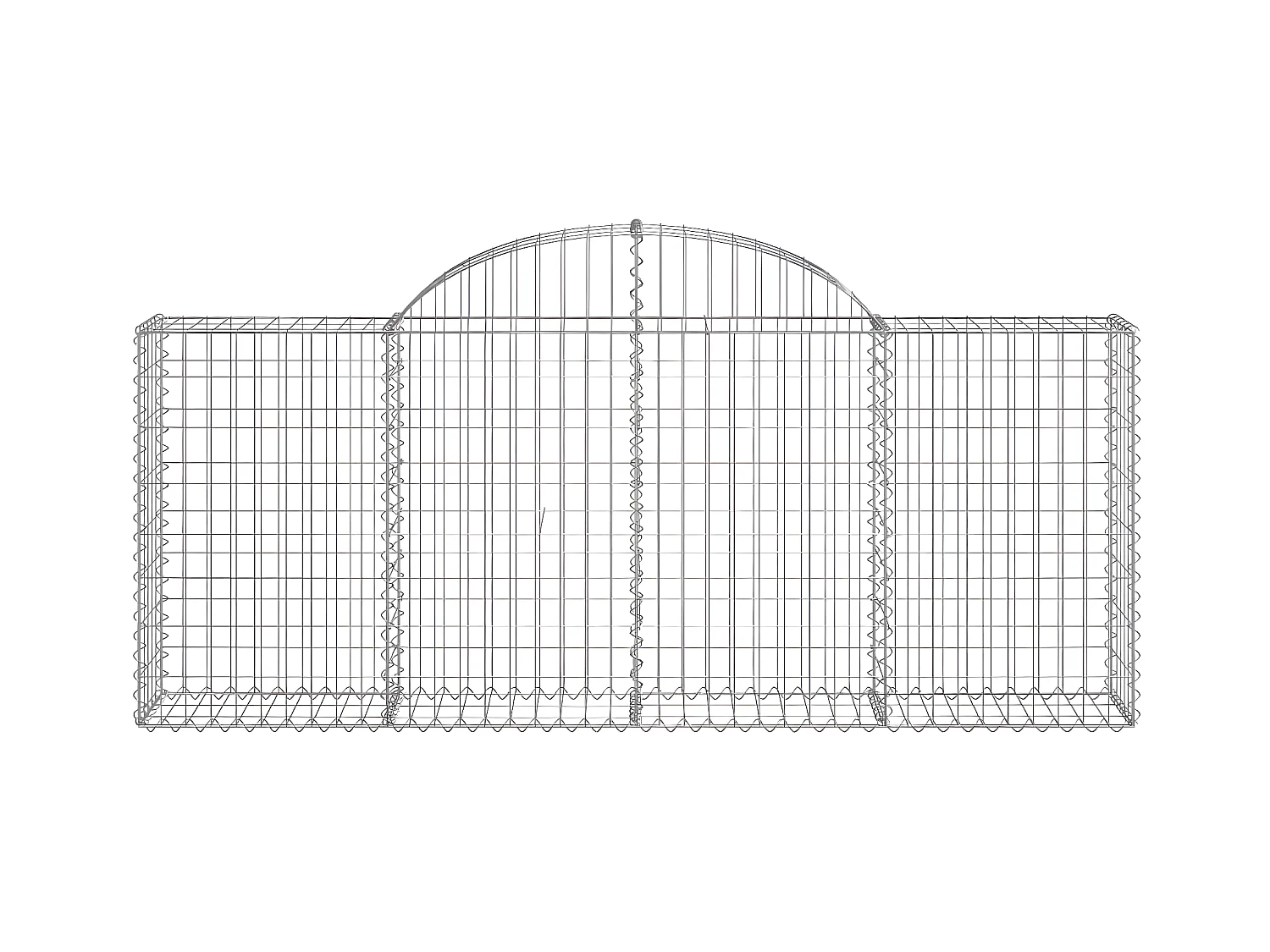 Paniers à gabions arqués 5 pièces 200x30x80/100 cm Fer galvanisé