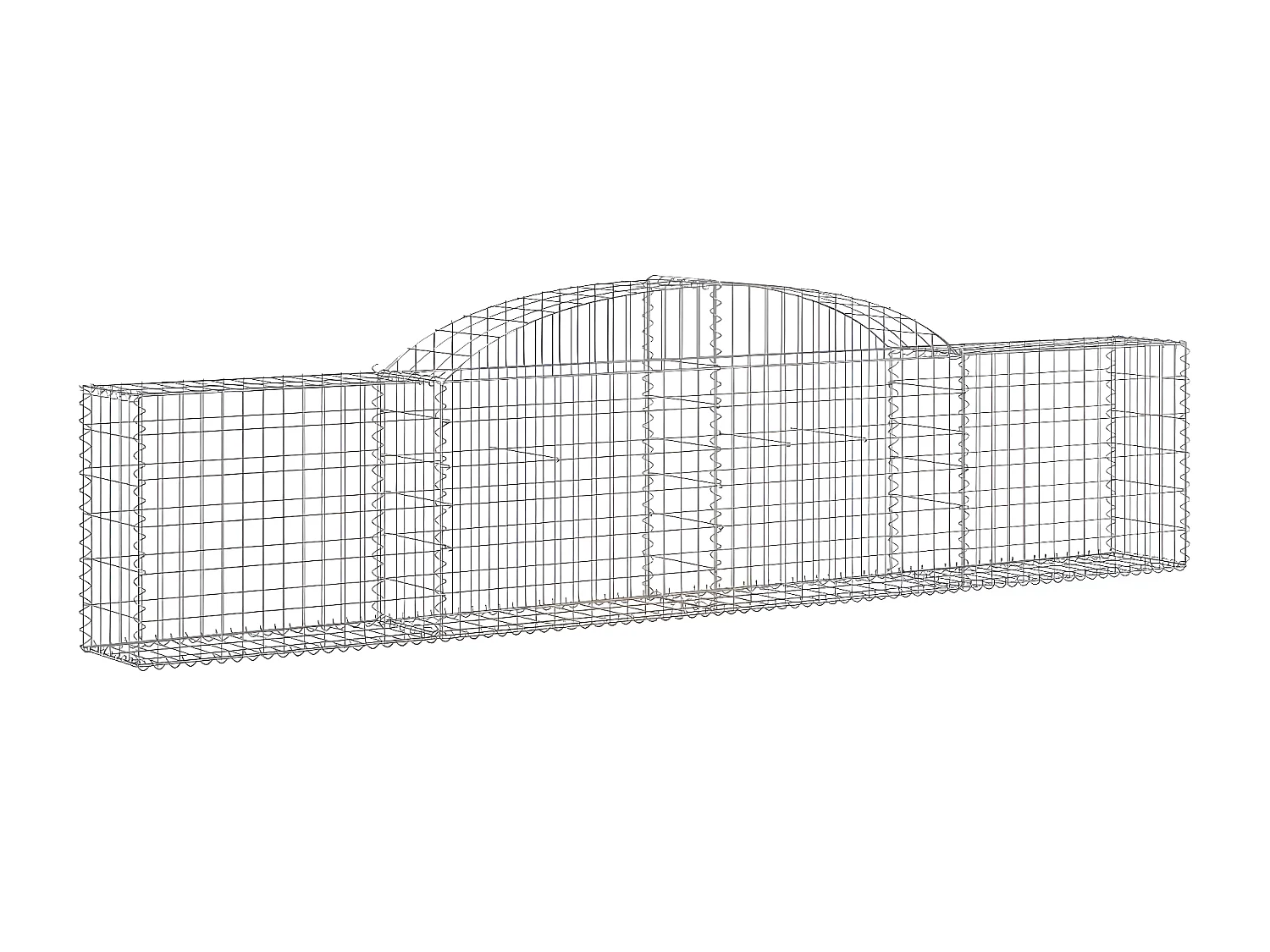 Cestos gabião arqueados 30peças 300x30x60/80 cm ferro galvanizado