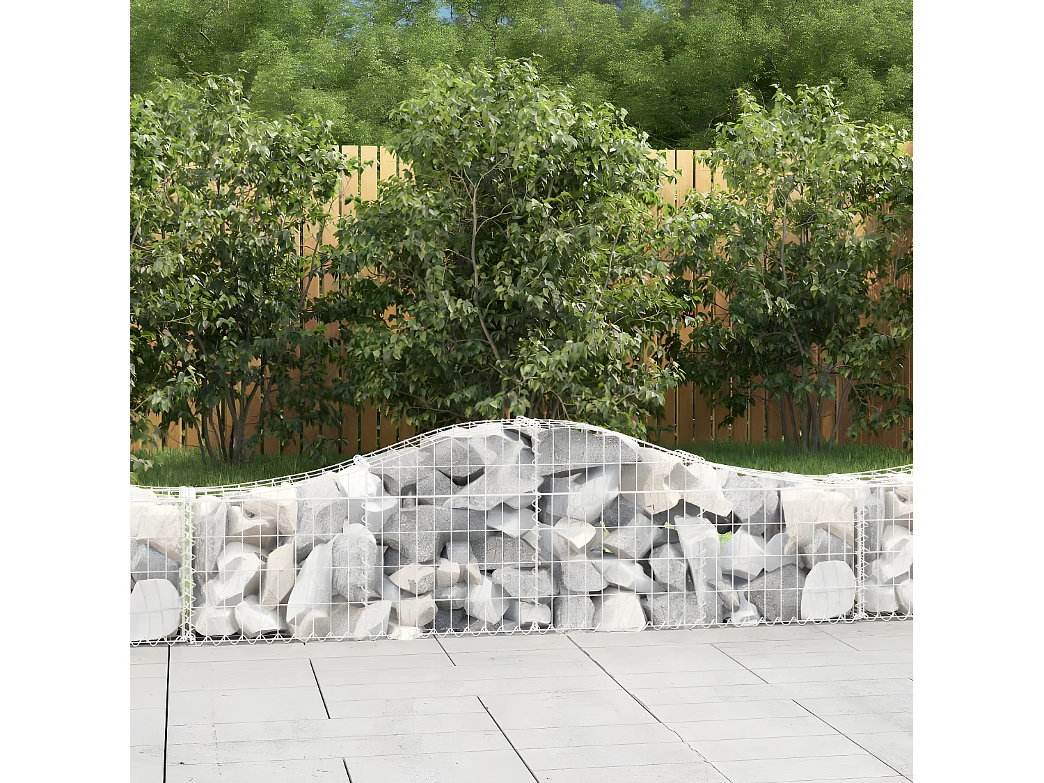 Paniers à gabions arqués 15 pièces 200x30x40/60 cm Fer galvanisé