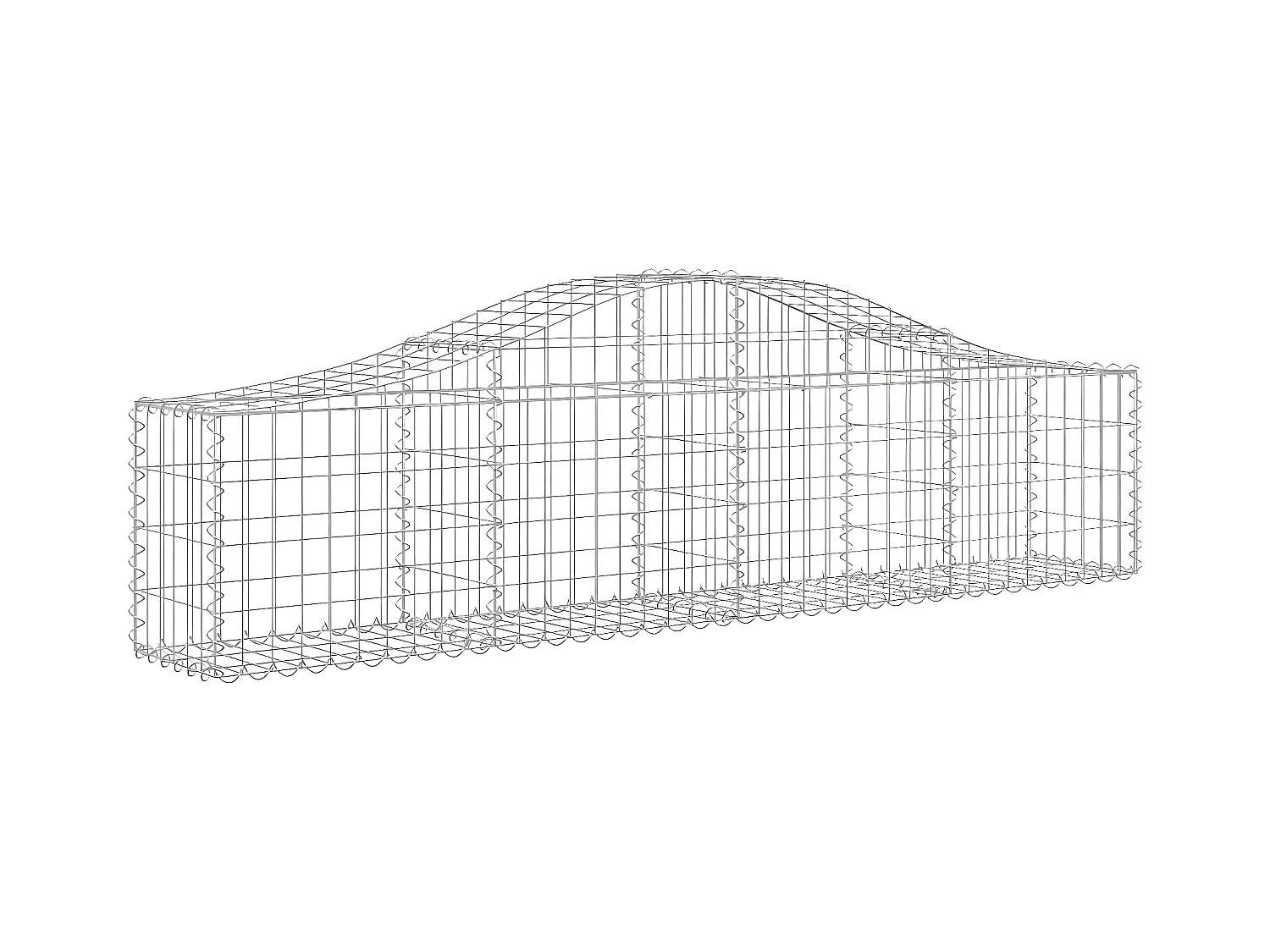 Paniers à gabions arqués 15 pièces 200x30x40/60 cm Fer galvanisé
