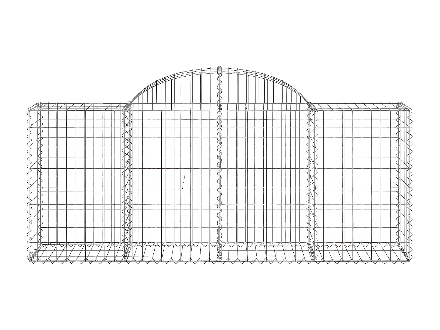 Cestas de gaviones 50 unidades forma de arco hierro 200x50x80/100 cm