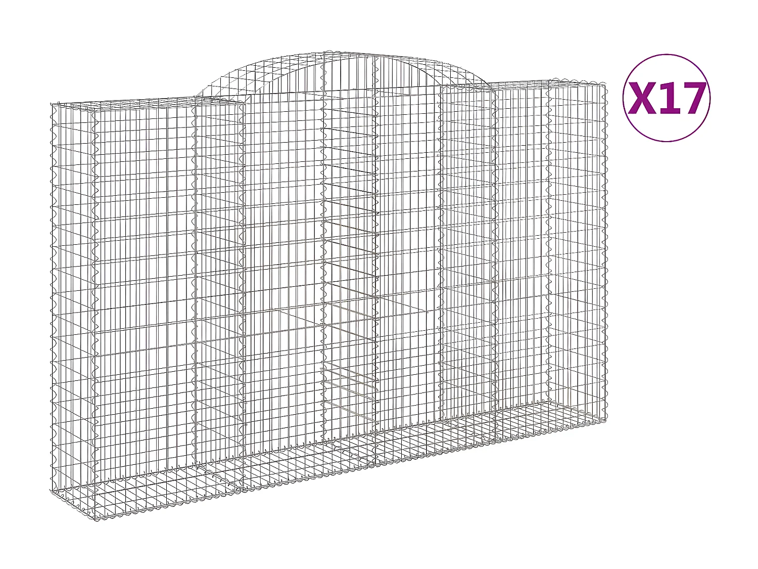 Cestas de gaviones 17 unidades forma de arco hierro 300x50x180/200cm