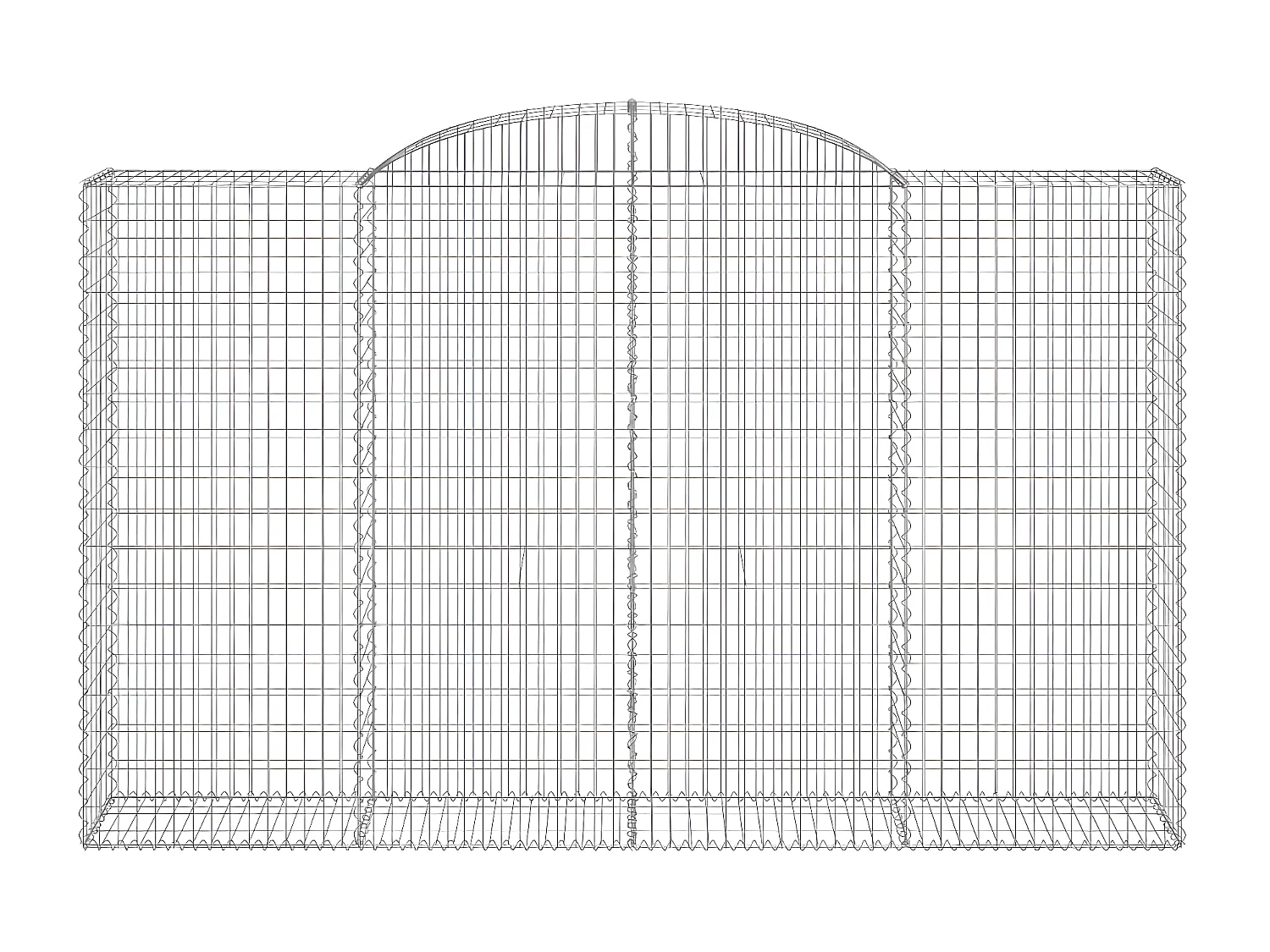 Paniers à gabions arqués 17 pièces 300x50x180/200 cm fer galvanisé