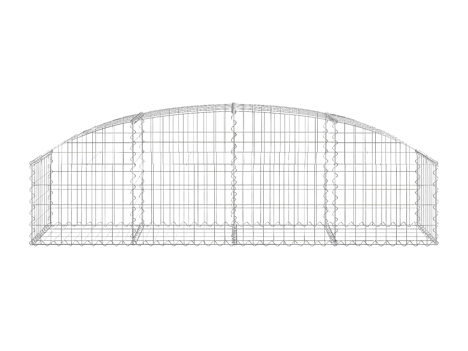 Cesta de gaviones forma arco hierro galvanizado 200x50x40/60 cm