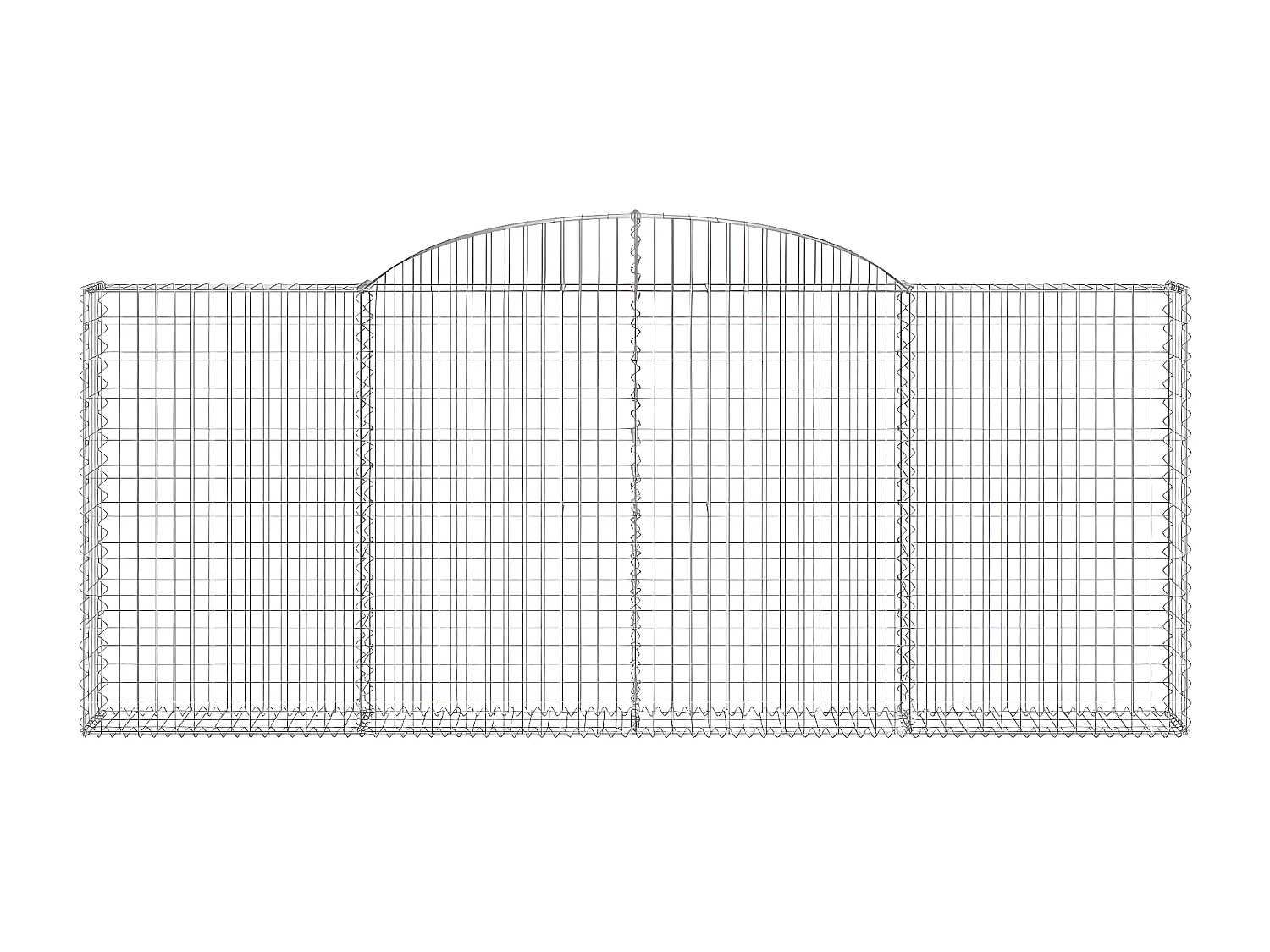 Paniers à gabions arqués 20 pièces 300x30x120/140 cm fer galvanisé