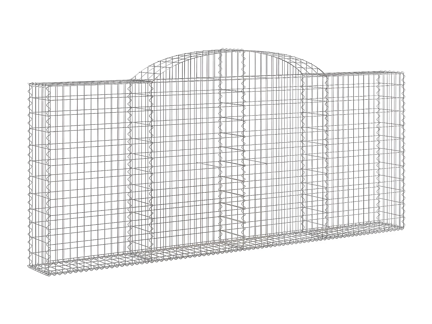 Paniers à gabions arqués 20 pièces 300x30x120/140 cm fer galvanisé
