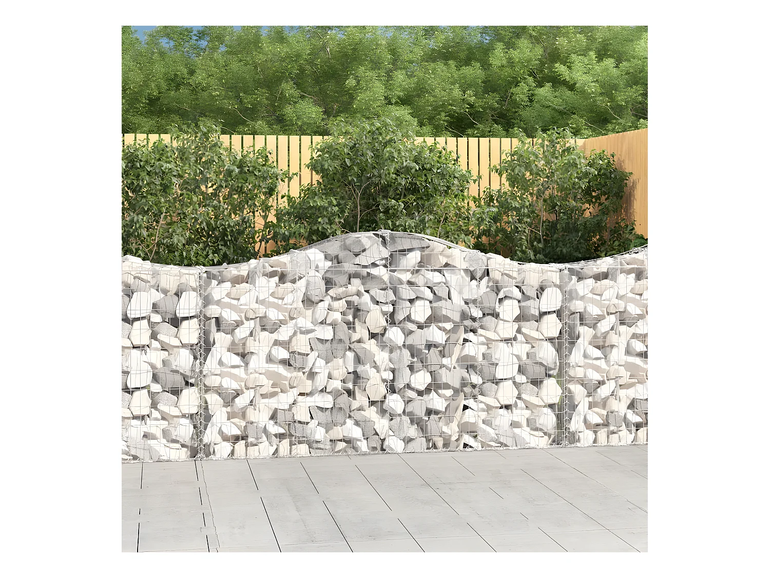 Paniers à gabions arqués 10 pièces 200x30x100/120 cm Fer galvanisé