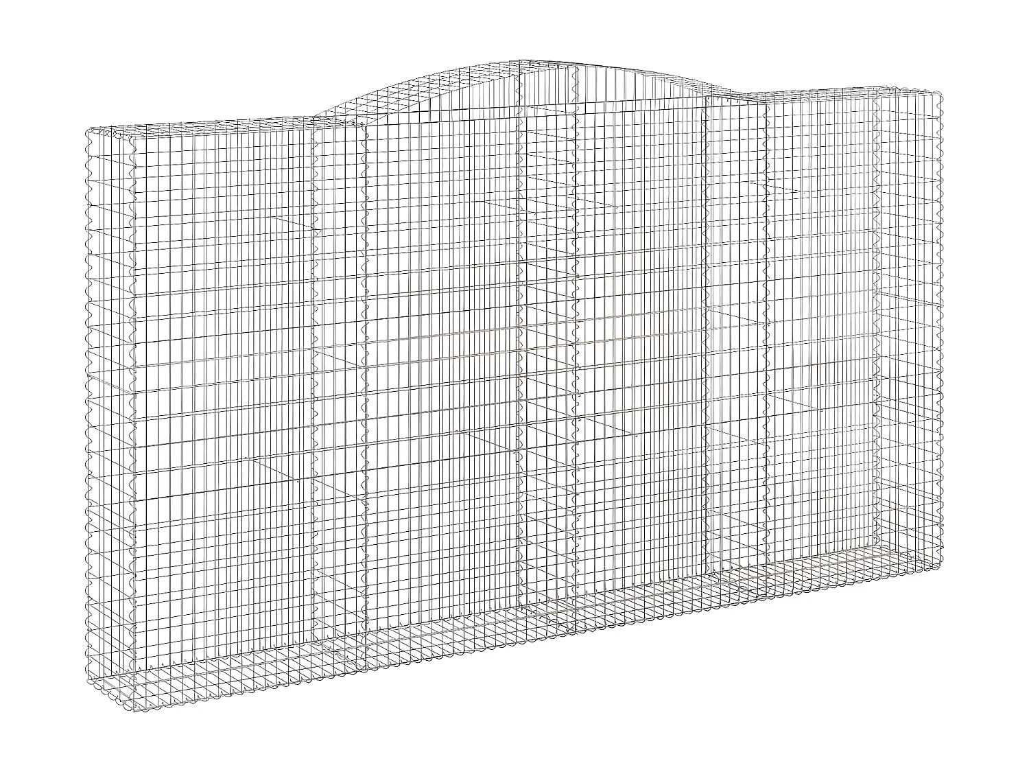 Paniers à gabions arqués 15 pièces 400x50x220/240 cm Fer galvanisé