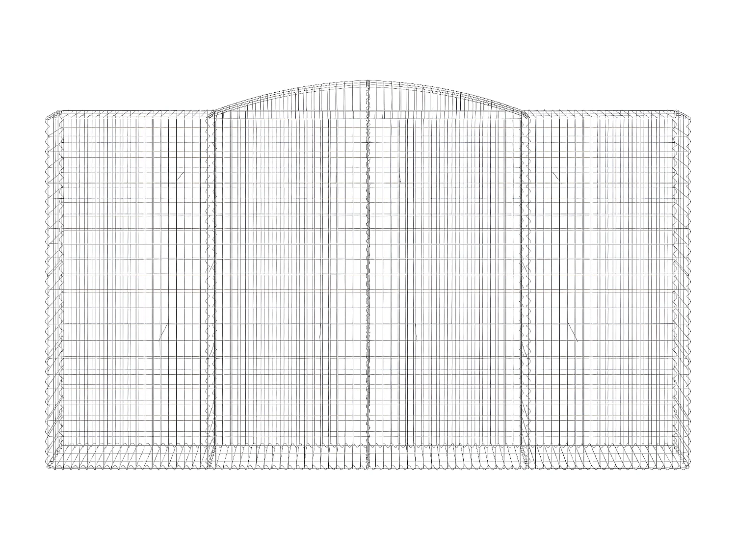 Paniers à gabions arqués 15 pièces 400x50x220/240 cm Fer galvanisé