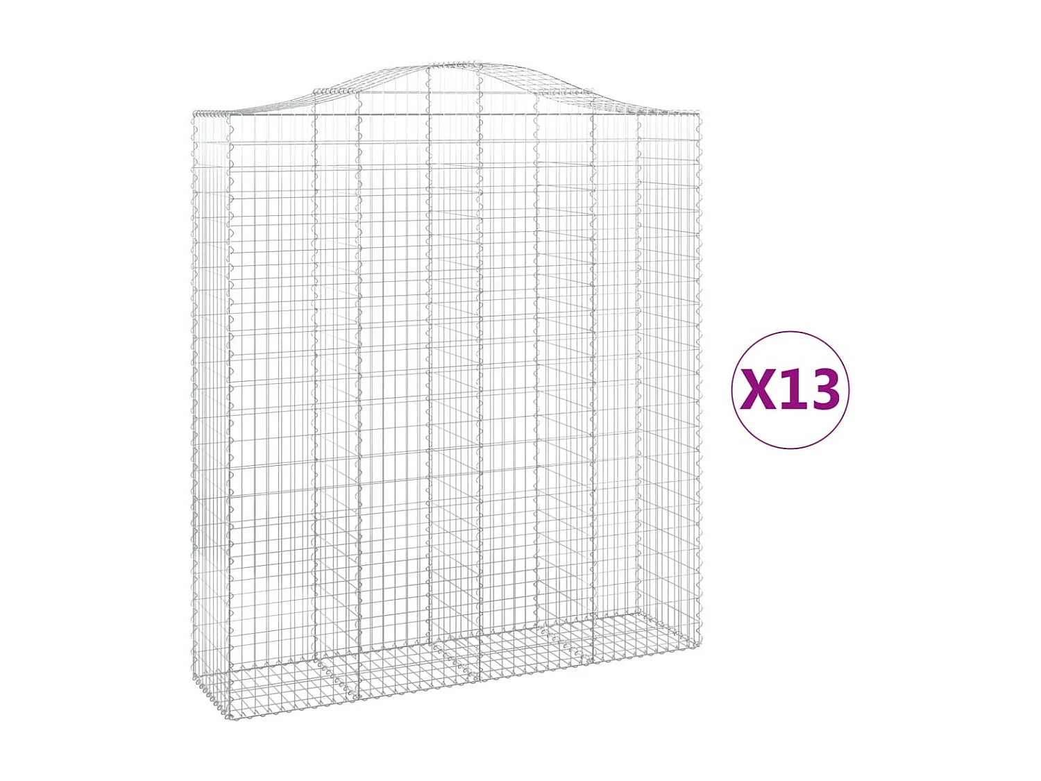 Paniers à gabions arqués 13 pièces 200x50x220/240 cm Fer galvanisé