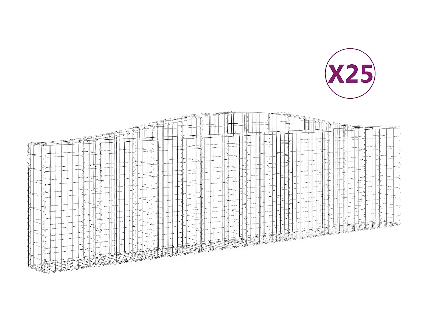 Cestas de gaviones 25 unidades forma de arco hierro 400x30x100/120cm
