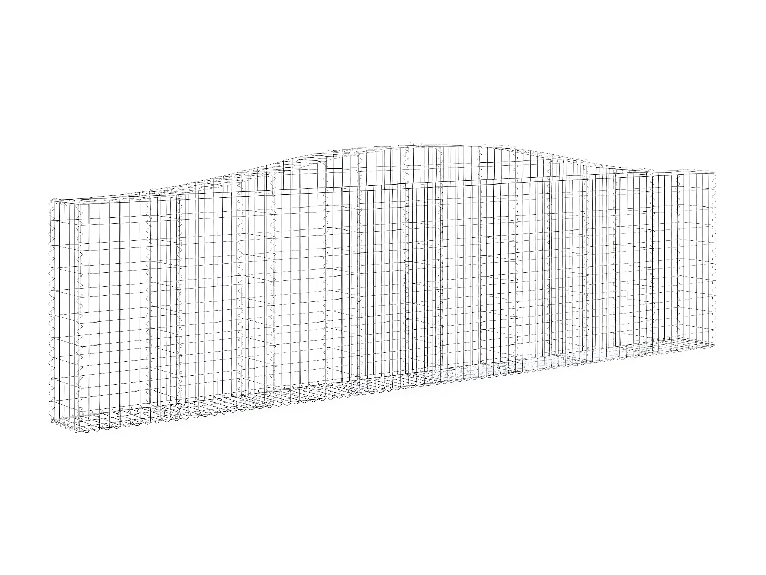 Paniers à gabions arqués 25 pièces 400x30x100/120 cm Fer galvanisé