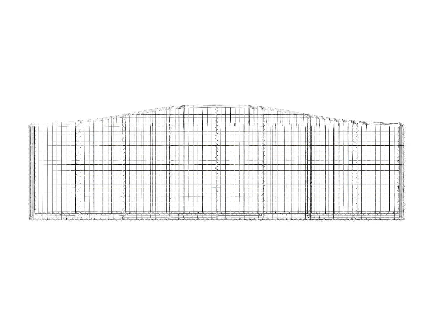 Paniers à gabions arqués 25 pièces 400x30x100/120 cm Fer galvanisé