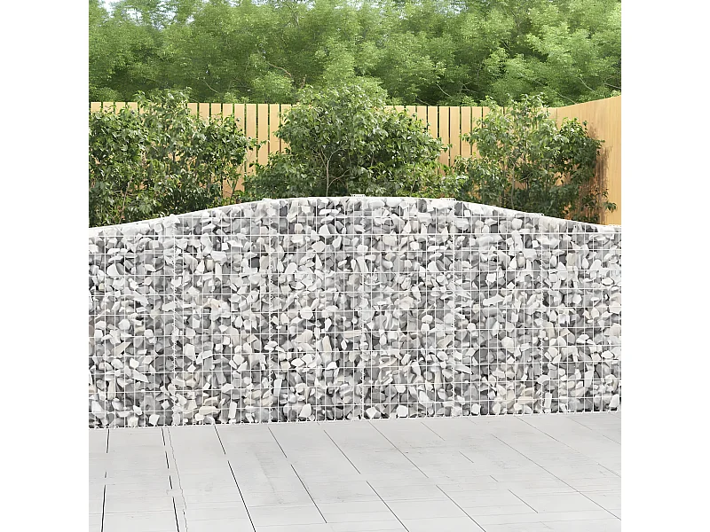 Paniers à gabions arqués 25 pièces 400x30x100/120 cm Fer galvanisé
