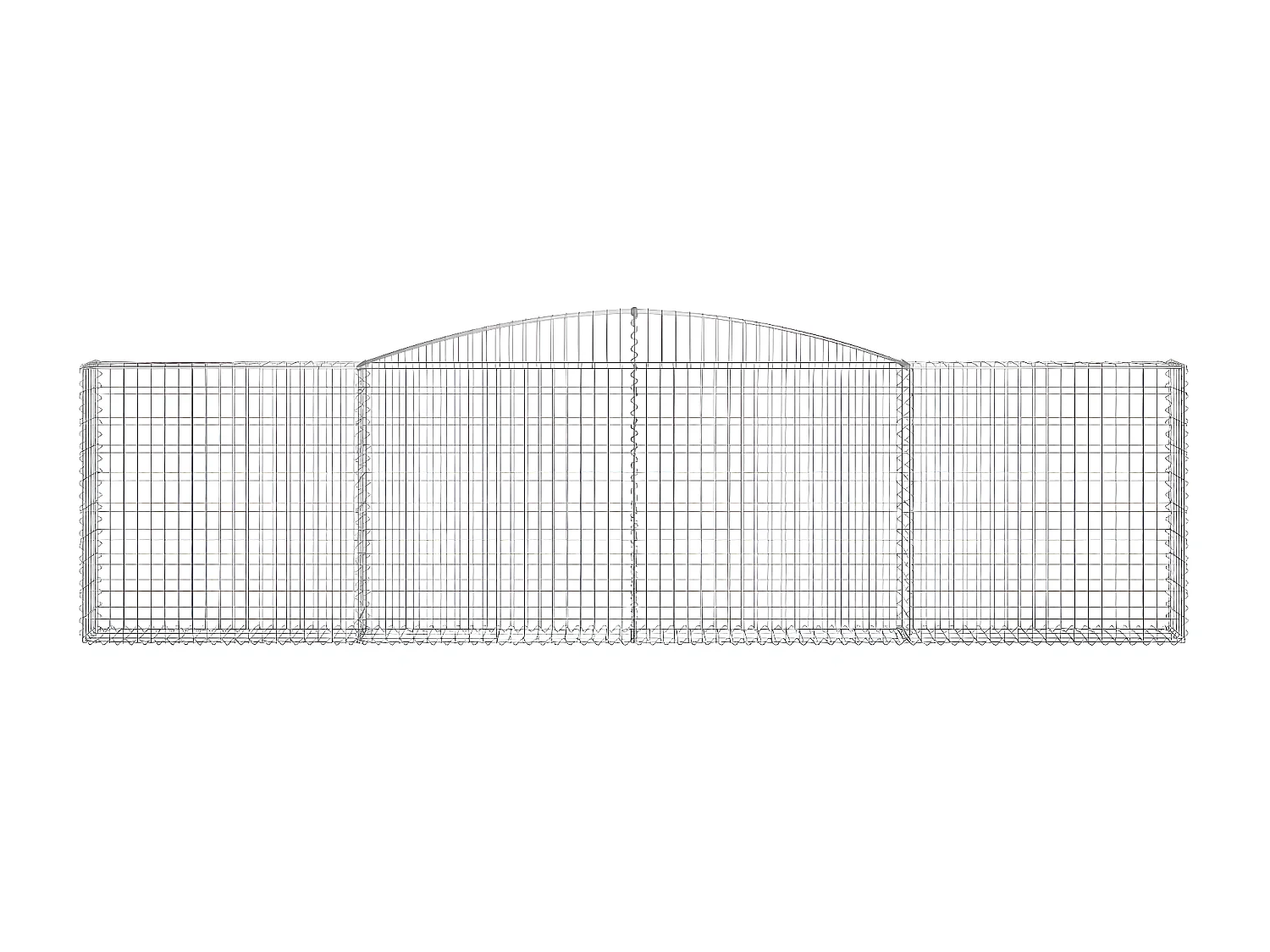Panier de gabions arqué 400x30x100/120 cm Fer galvanisé