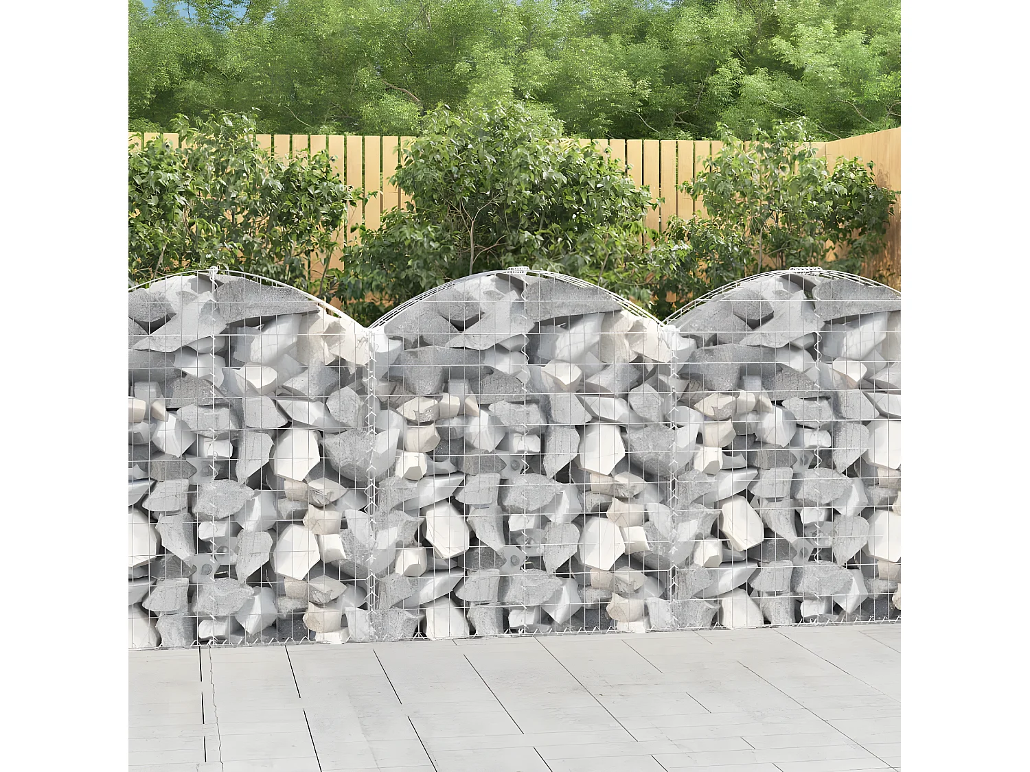 Cesta gaviones forma arco hierro galvanizado 100x30x100/120 cm