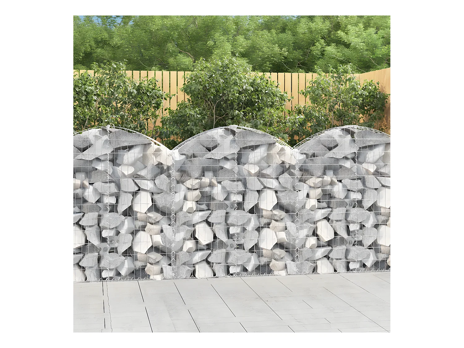 Panier de gabions arqué 100x30x100/120 cm Fer galvanisé