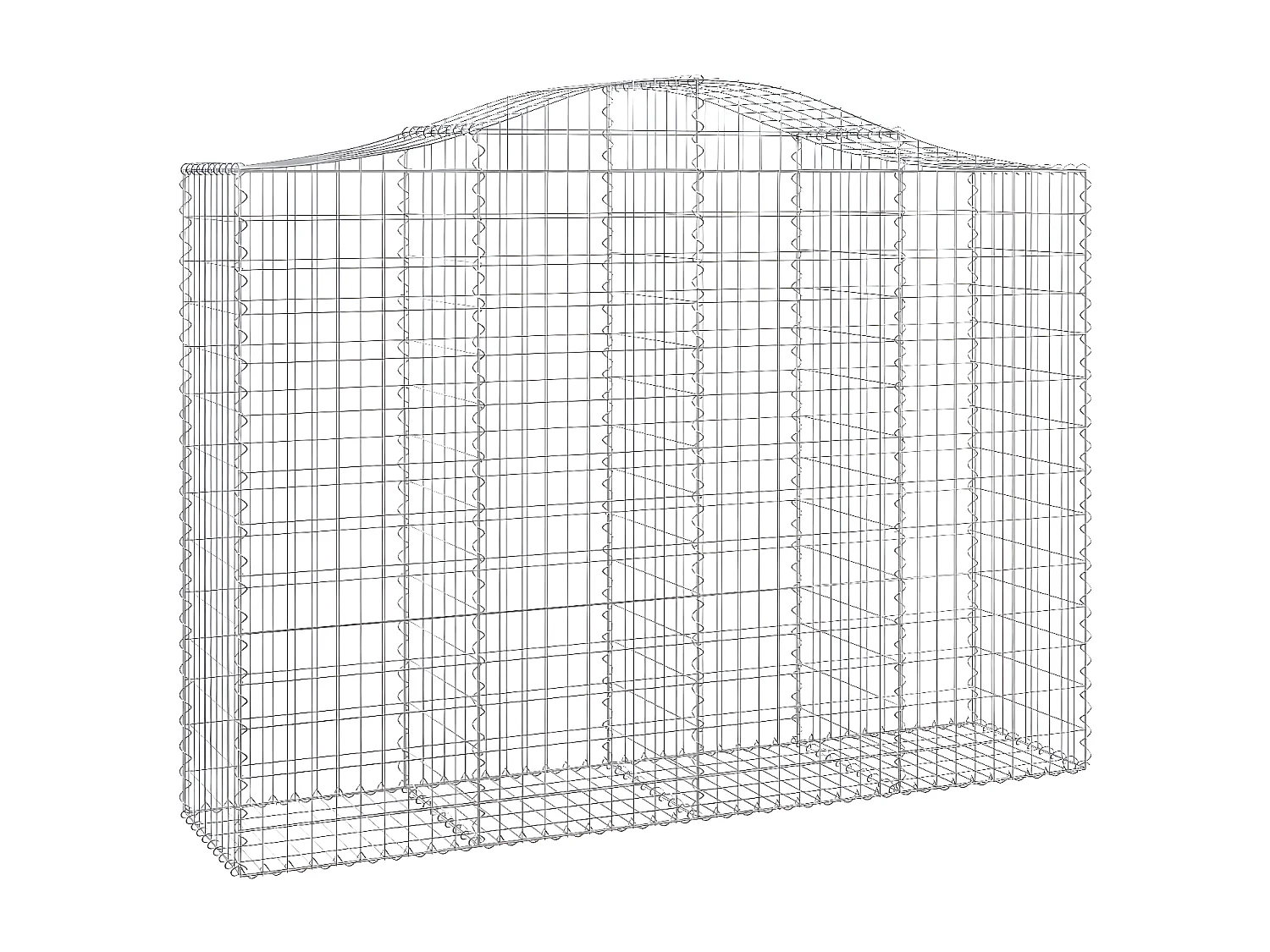 Cesta gaviones forma arco hierro galvanizado 200x50x140/160 cm