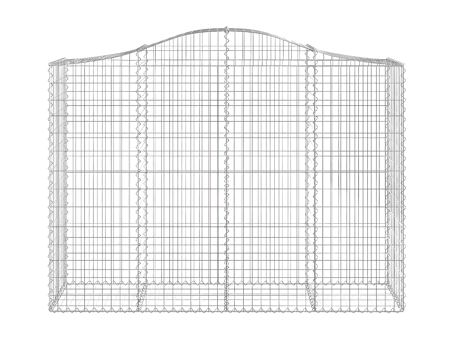 Cesta gaviones forma arco hierro galvanizado 200x50x140/160 cm