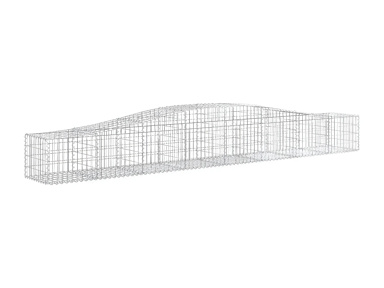 Panier de gabions arqué 400x50x40/60 cm Fer galvanisé